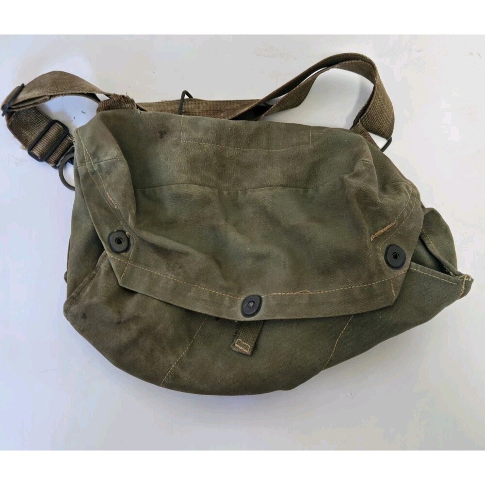 VTG WW2 US Army Military Bag Lightweight Service Gas Mask Shoulder